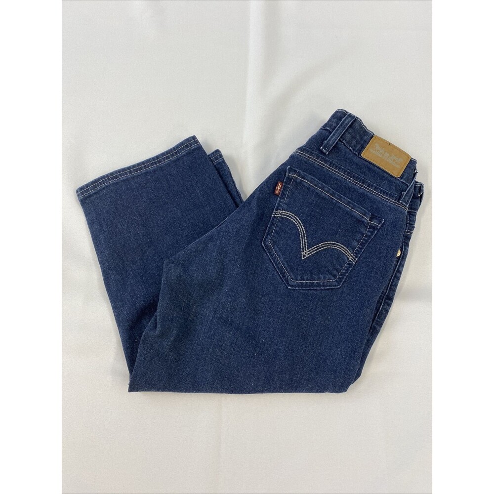 Levis Women Capris Dark blue denim embroidered pockets 4/27